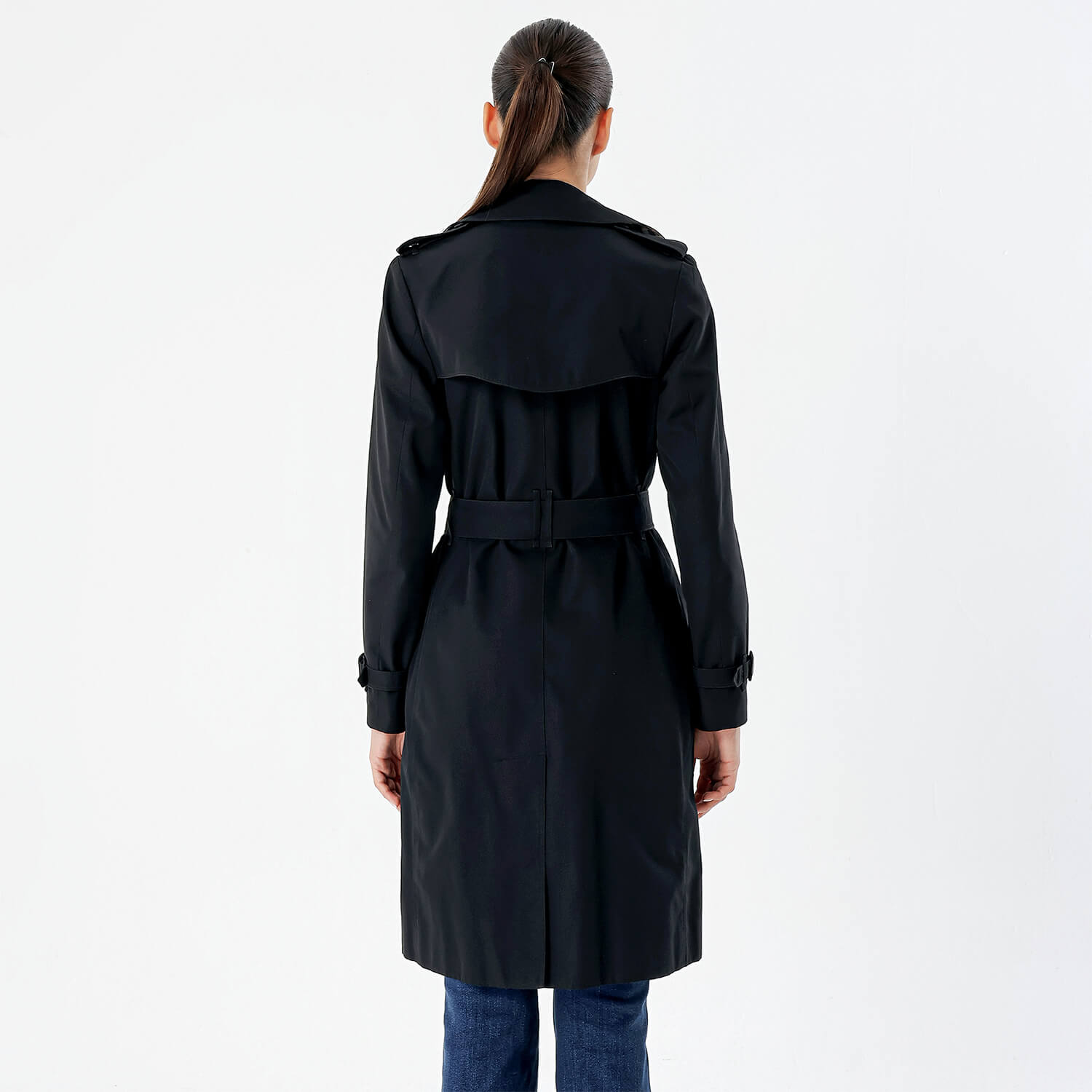 Burberry  - Black Polyamide&Cotton Double Breasted Trenchcoat